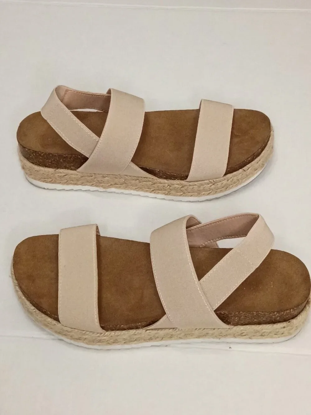 Madden Girl Cybell Nude Espadrille Platform Sandals Women's Size 7.5M